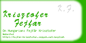 krisztofer fejfar business card